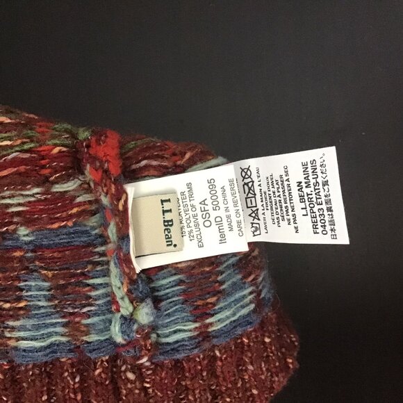 L.L. Bean Wool Rolled Cuff Pom Pom Beanie - One Size Fits All - Picture 4 of 6